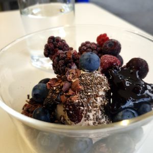 give plenty of toppings at Micro Yogurt Lab in Seoul