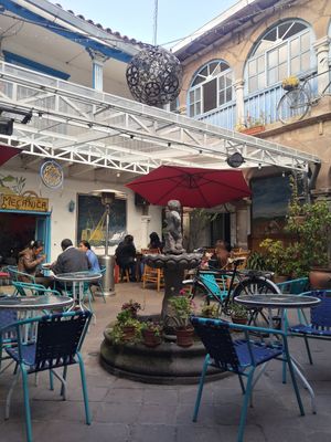 Nice outdoor terrace at Parada Vegana in Cusco