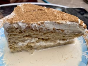 Tres Leches cake  at Parada Vegana in Cusco