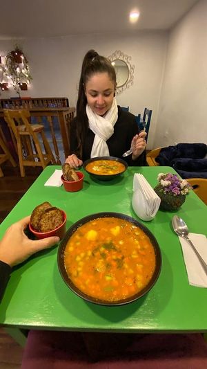 Sopa (bem grande) de quinua at Parada Vegana in Cusco