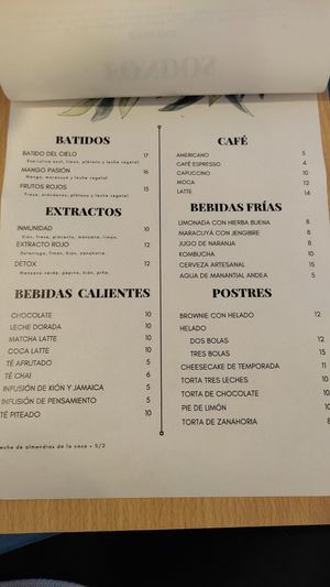 Menu - Carta 03/2023 at Parada Vegana in Cusco