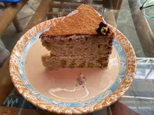 Trees leches  at Parada Vegana in Cusco