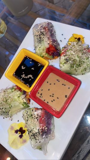 Spring rolls (really good)  at Parada Vegana in Cusco