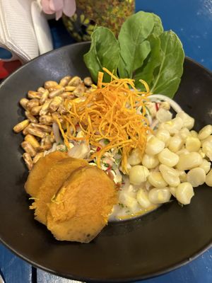 Vegan ceviche   at Parada Vegana in Cusco