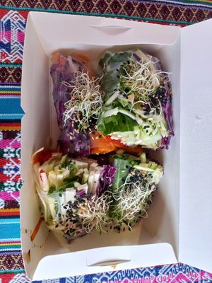 Very delicous vietnamese rolls (took them to go) at Parada Vegana in Cusco
