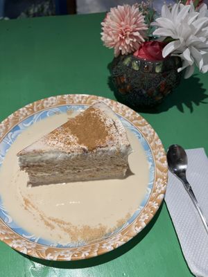 Tres leches   at Parada Vegana in Cusco