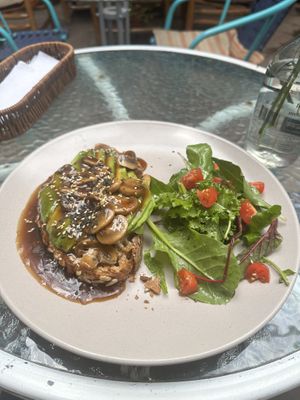 Avocado toast  at Parada Vegana in Cusco