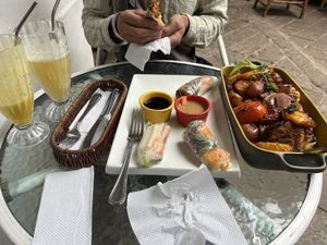 Great sharing dishes  at Parada Vegana in Cusco