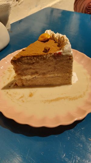 Tres leches at Parada Vegana in Cusco