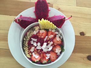 Dragon Smoothie Bowl at Teapot Cafe in Taghazout