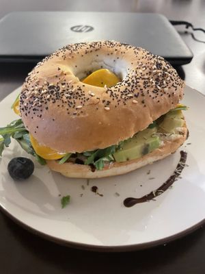 Salmon Bagel  at Comércio Café Coworking in Porto