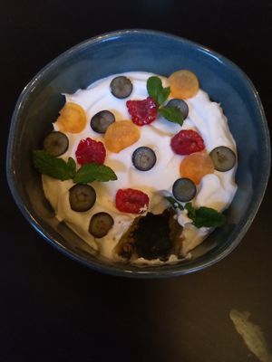 Apple cake dessert - huge at Grøn'46 in Aarhus