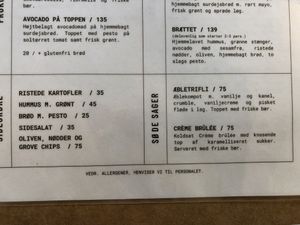 Menu pt 3  at Grøn'46 in Aarhus