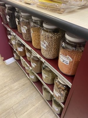 Low/No Waste Bulk Section w/Lentils and Beans Spotted  at Health Unlimited -  Pelton Center Way in San Leandro