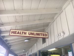 outside store sign  at Health Unlimited -  Pelton Center Way in San Leandro
