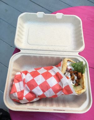 Vegan chicken gyro. at Vegan On The Fly in New York City