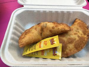 Vegan empanads at Vegan On The Fly in New York City
