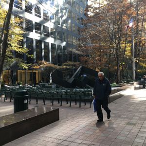 Charming park nearby with benches and tables where you can go to eat (down the block, closer to 6th Ave., north side of street). at Vegan On The Fly in New York City