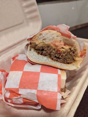 Chopped cheese with impossible meat at Vegan On The Fly in New York City