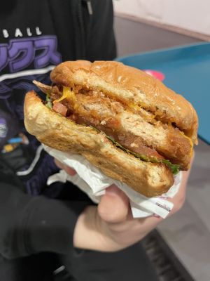 Chicken burger  at Vegan On The Fly in New York City