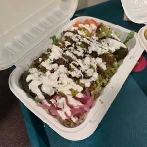 Falafel salad  at Vegan On The Fly in New York City