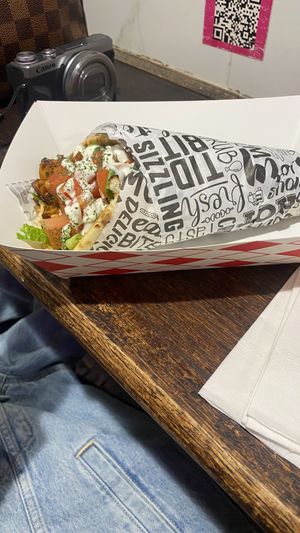 Gyro with jerk chickenn  at Vegan On The Fly in New York City