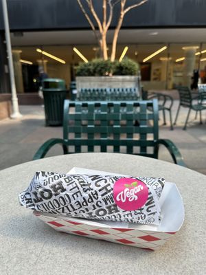 Gyro sandwich. Ordered “for here” (not “to go”) but took it to a nearby park anyway.  at Vegan On The Fly in New York City