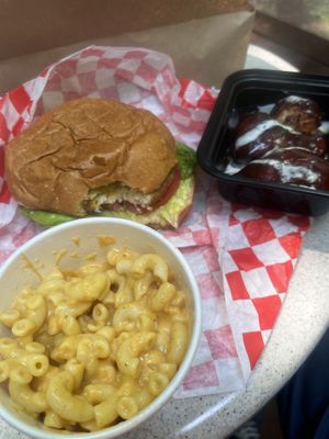Mac-N-Cheese Side, Chicken Burger, Bufflo Wings   at Vegan On The Fly in New York City