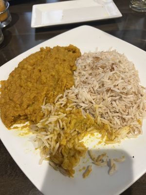 Daal and rice  at Afghan Kitchen in Salt Lake City