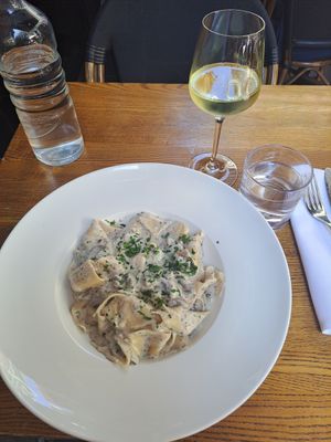 Creamy mushroom pasta at Funghi E Tartufo in Melbourne
