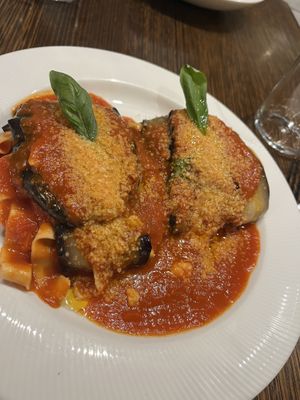 Fagottino di melenzane con cuore di pasta  at Funghi E Tartufo in Melbourne