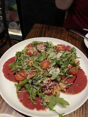 Beef carpaccio  at Funghi E Tartufo in Melbourne