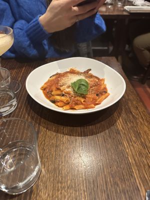 Eggplant pasta   at Funghi E Tartufo in Melbourne