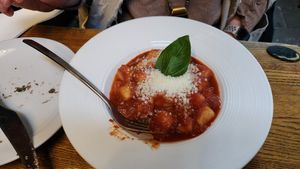 Gnocchi with napoli sauce at Funghi E Tartufo in Melbourne