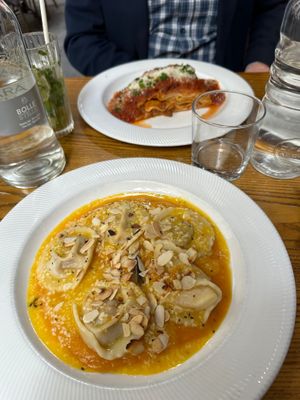Ravioli di zucca
Homemade pumpkin ravioli with butter, sage and toasted almond.
Lasagne. at Funghi E Tartufo in Melbourne