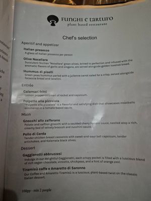 Menu Nov 2025 at Funghi E Tartufo in Melbourne