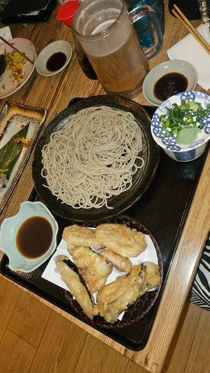 Vegan Soba noodles with tempura veg at Shimbashi in Northcote