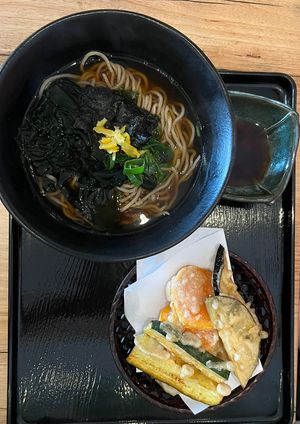 Tempura vegan soba  at Shimbashi in Northcote