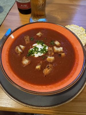 Tomato soup    at Haus Linden Hotel Restaurant in Prerow