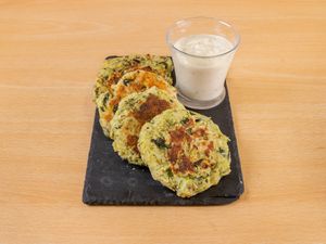 Tortitas calabacin at Green Kiss in Barcelona