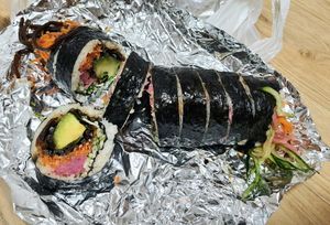 Avocado Kimbap 아보카도김밥 (take-out) at Gimmyeonjang in Busan