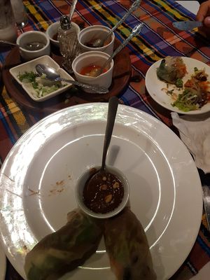 Vegan spring rolls (2 out of 6) at Las Chinitas in Panajachel