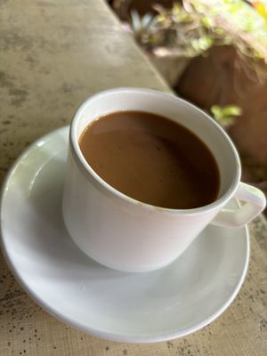 Masala tea with oat milk   at Cantine Indienne in Palolem
