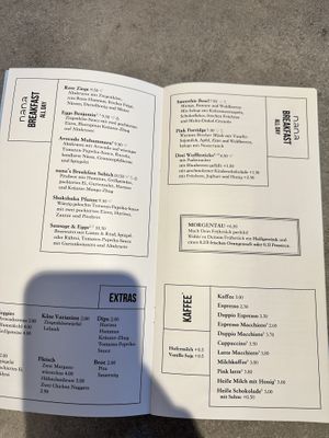 Karte (online auch vegan gekennzeichnet   at nana in Koblenz