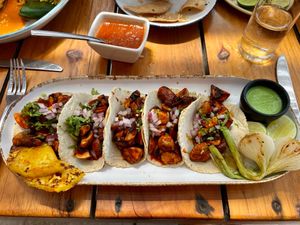 Mushroom as pastor tacos at LA GAVIOTA in Zihuatanejo