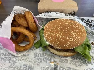 Onion rings and Vopper    at Odd Burger in Hamilton