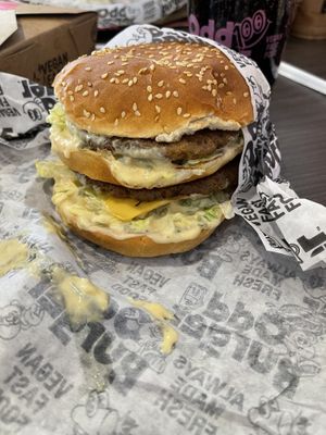 The Vegan Famous Burger - Big Mac  at Odd Burger in Hamilton