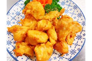 Vegan chicken pieces  at Vegan Green Kitchen in Manchester