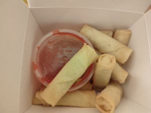 Spring rolls at Vegan Green Kitchen in Manchester