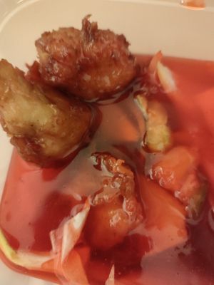 Vegan sweet n sour chicken at Vegan Green Kitchen in Manchester